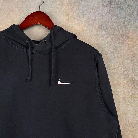Nike Sportswear Hoodie Sweatshirt Mens Sz L Black Pullover Embroidered Logo - Picture 3 of 10